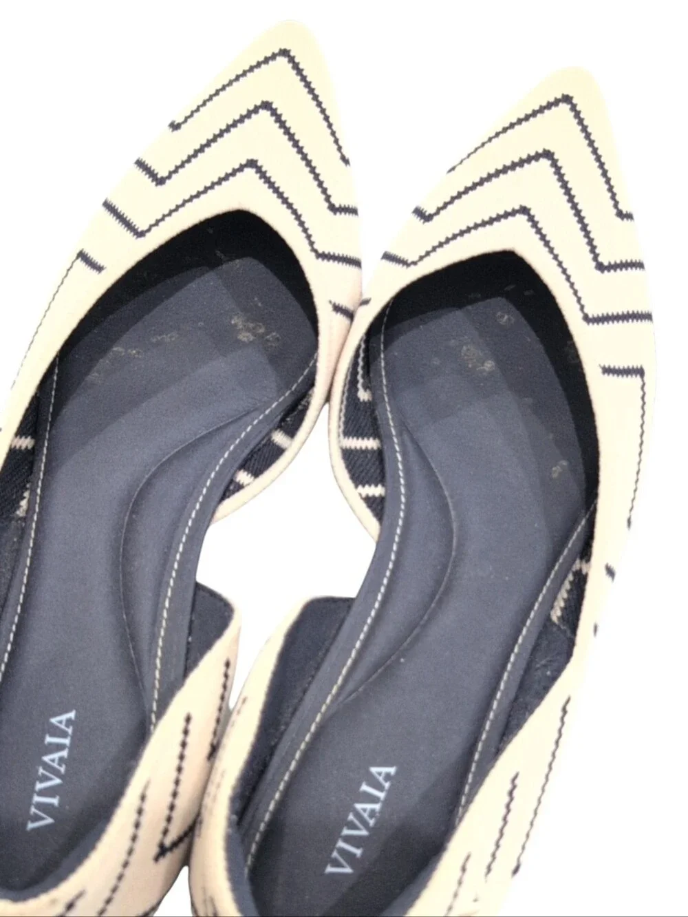 Vivaia Melia Pointed Toe D'Orsay Flats in Black Size 9